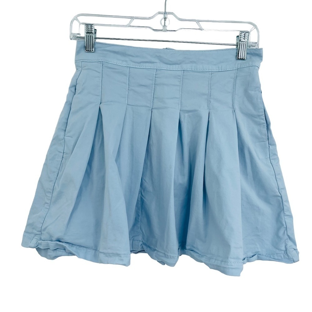 American Eagle pleated mini skirt baby blue‎ pockets academia women's size 2